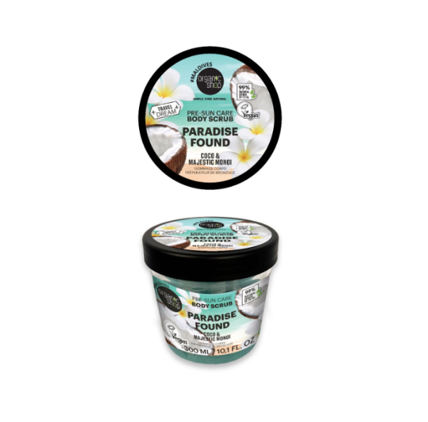 Exfoliante corporal pre-sol paradise found coco & majestic monoi 300 ml, Organic Shop
